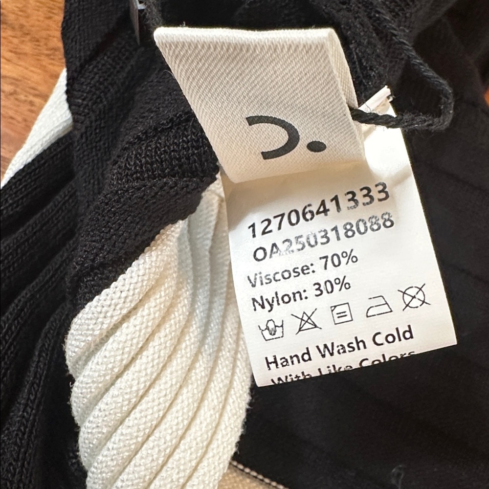 NWT Commense One Shoulder Black and White Knit Dress - Picture 11 of 11